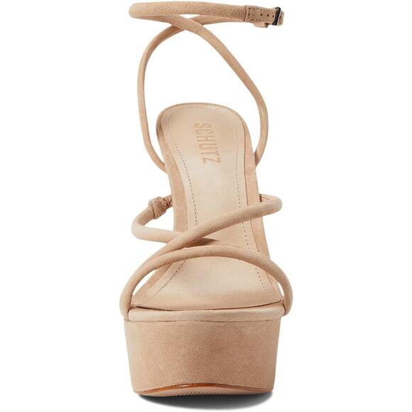 SCHUTZ Zilla Nude Honey Beige Platform Stiletto Sandals Women 9.5 NEW | MSRP$184 - Picture 1 of 5